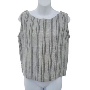 2/$20 Vintage Y2K Grey Stripe Tank Top Blouse Size: M